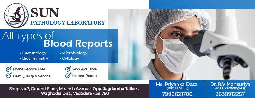 Sun Pathology team — Ms. Priyanka Desai at the microscope